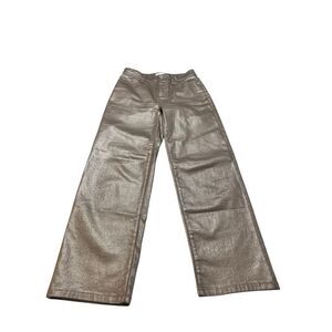 Banana Republic Women's Straight Leg Metallic Coated Jeans Bronze Size 24/00